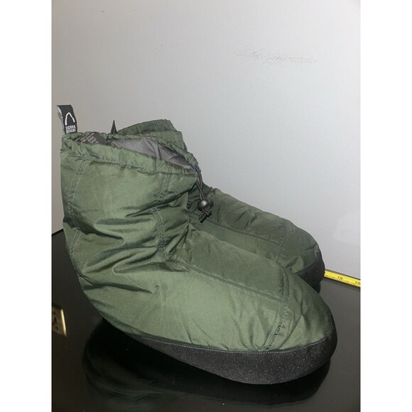 Sierra Designs Down Filled Booties Slippers Camp Shoes M/L Duck Down Green - Picture 3 of 7
